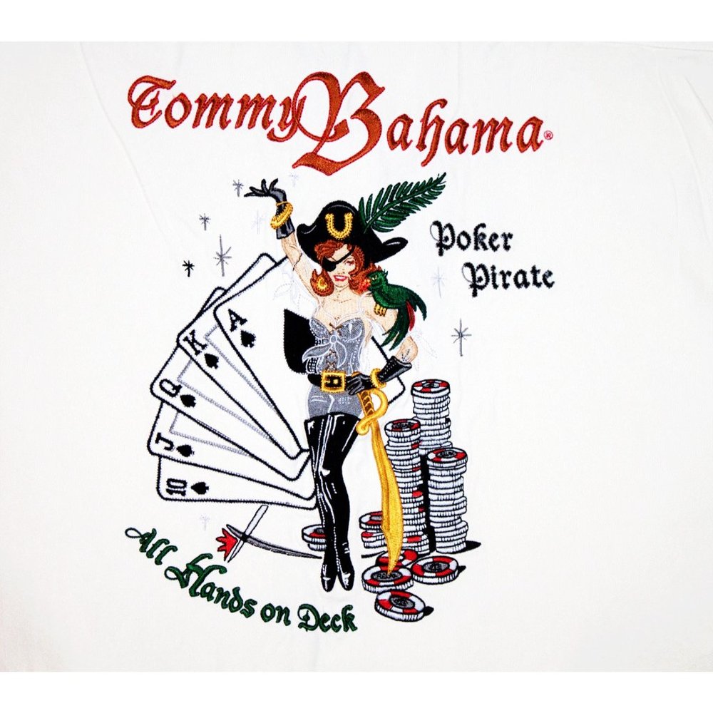 Tommy Bahama "Poker Pirate" Mens Short Sleeve Butt - Picture 2 of 7